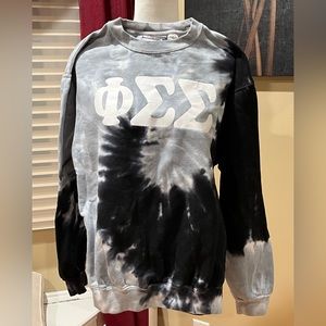 Phi Sig tie dye sweatshirt Sz S Colortone Greek life sorority phi sigma sigma